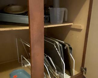Cookie sheets,  cooling racks, casserole dish
