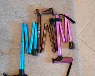 Foldable canes,  adjustable height