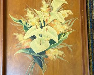 Hand-Painted Wood Serving Tray 