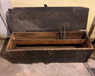 Antique Wooden Tool Box 