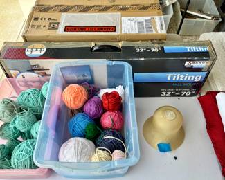 You see yarn.  I see cat toys.  One guy sees a tv wall mount.