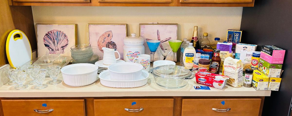 Extra guests require extra chinaware. Last minute food items also available. You're welcome.