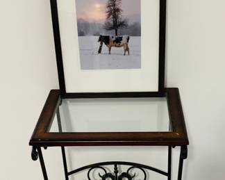 Someone is making money taking pictures of a cow in a snowy field.  Genius!