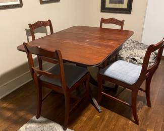 Duncan Phyfe table and 4 chairs