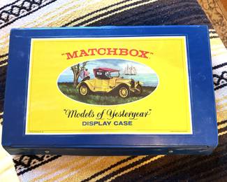 Matchbox display case with cars
