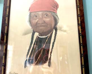 Framed Print Verne Tossey "Navajo Woman" 1980