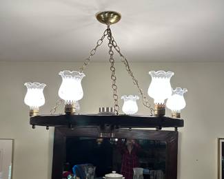MCM Wagon Wheel light fixture