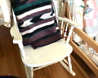 white rocking chair