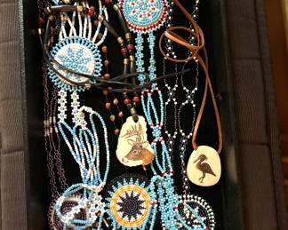 Native American Beaded Jewelry, Skrimshaw
