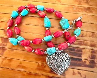 Sterling Silver Turquoise Coral