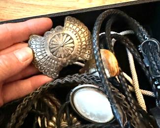 Native American Sterling Silver Concho Bolo