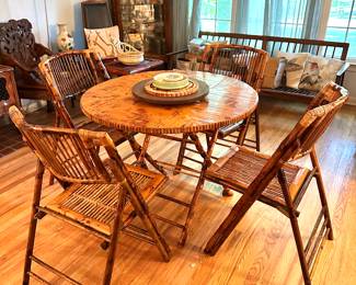 bamboo table and 4 chairs