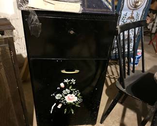 mcm black floral clothes hamper