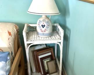 wicker side table