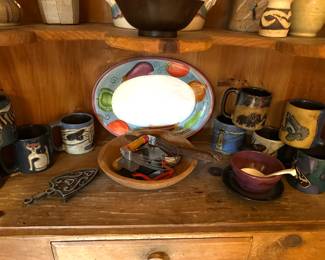 Dansk Platter, Wooden bowls, pottery mugs