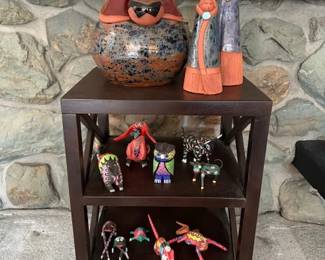 Esta Bain ceramic figures and Oaxacan alebrijes