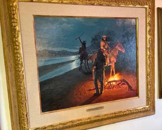 David Nordahl (1941-) 'Moonlight on the Salt River' oil on board, 35" x 41" framed