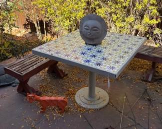 Tile top patio table