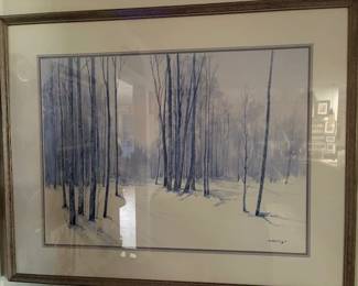 Pat Harrison (1941-) 'Winter Shine' W/C 31" x 37" framed