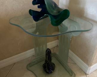 Glass table & Sculpture