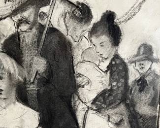 Early 20th C Charcoal on Paper by Jennie Mae McGuire