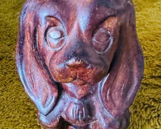 Wooden dog figurine