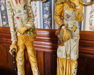 L Toni Statues Old Woman Elderly Man Figure Set Couple L Toni Italy 