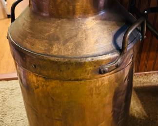 1940s copper milk pail