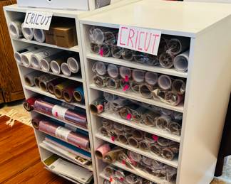 All  cricut supplies/ rolling Craft carts