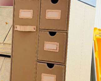 All sorts of storage containers, bins, and cabinets