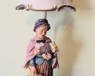 Pair of porcelain bisque lamps