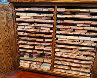 Stamps and great storage cabinets for them or other crafts