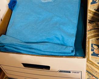 Boxes of T-shirts ready for printing