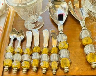 Glass beaded serving pieces