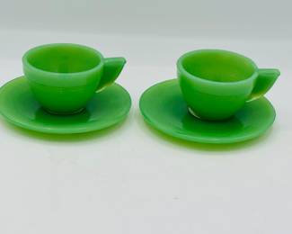 Miniature Jadeite  cup and saucers