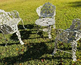 Four piece wrought iron patio set