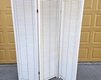  Wood Framed 3-Panel Room Divider Screen w/ Working Mini Blinds 1” Slats – 18” x 68” Panels