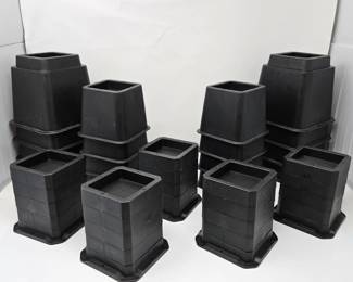 Lot of 9 Sets Bed & Furniture Risers – 1", 3", & 5" Heights – Heavy-Duty Plastic Lifts
