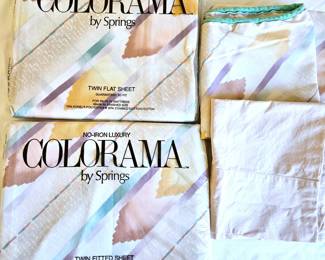  Vintage Colorama by Springs Twin Sheet Set – No-Iron Luxury 160 Thread Count w/ Pillowcases