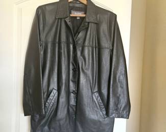 Vintage Wilsons Leather Black Jacket Coat Size Large – 46" Chest 34" Length, Great Condition