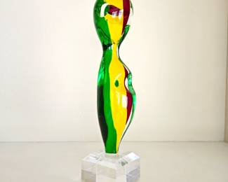 Denver Artist Irene Stein (1894-2000) 20" Acrylic Sculpture – Abstract Modern Female Form on Lucite Base