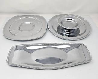 Doehler-Jarvis Chrome Serving Platters & Bowl Set – Vintage National Lead Co. Chrome Ware – Like New