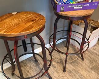 Pair of industrial bar stools