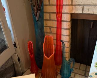 Mid Century  L E Smith vases