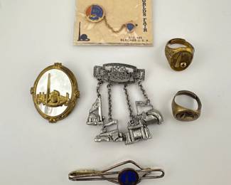 1939 NY rings, pins, tie clip
