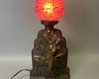 "The Fan Dancer" 1933 Chicago World's Fair official Sally Rand lamp