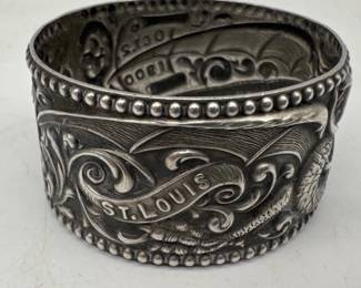 1900 St. Louis Veiled Prophet sterling napkin ring