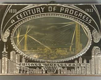 1933 Chicago World's Fair "A Century of Progress" centennial wall plaque
