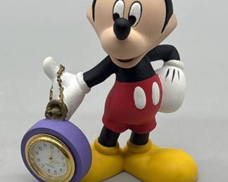 Mickey Mouse Holding Pocket Watch / Clock