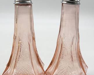 Vtg. Pink Depression Glass Salt & Pepper Shakers
